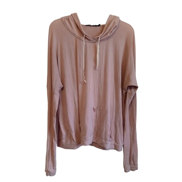 Brandy Melville Pink One Size hooded long sleeve - Picture 1 of 6